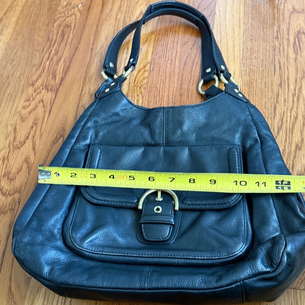 Coach black leather satchel with gold hardware purse - Picture 11 of 14